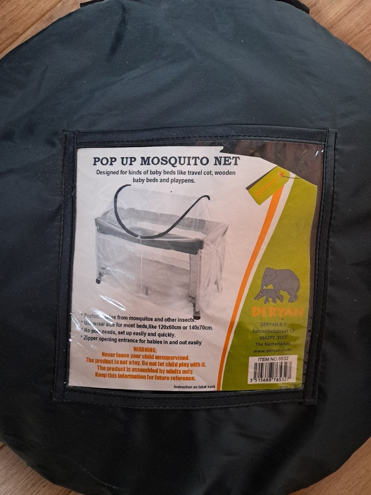 Deryan pop-up klamboe voor campingbedje, Ophalen, Zo goed als nieuw, Reisbedje