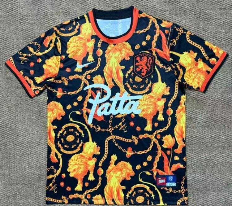 Patta nederlandse elftal inloopshirt oranje zwart nieuw knvb, Ophalen of Verzenden, Nieuw, Maat 52/54 (L), Oranje