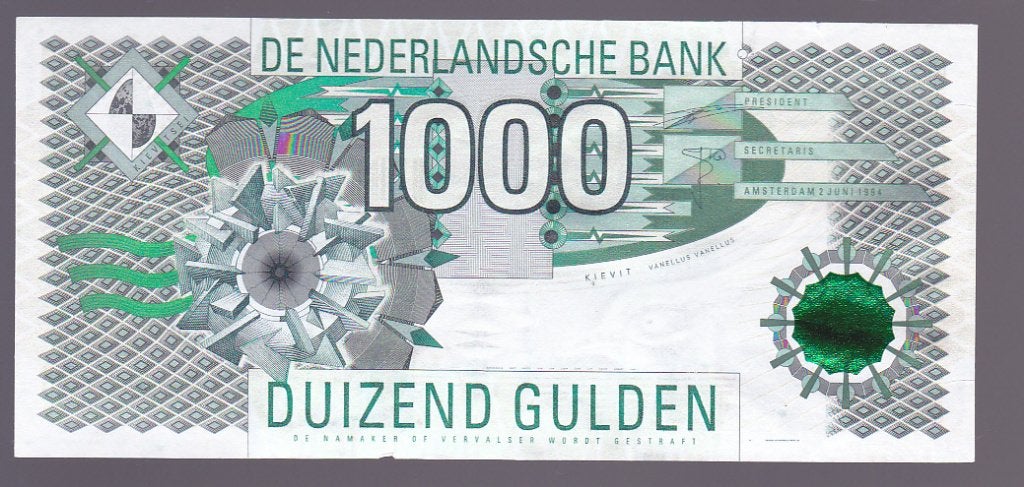1000 gulden 1994 Kievit voor 350 euro, Ophalen of Verzenden, 1000 gulden, Los biljet