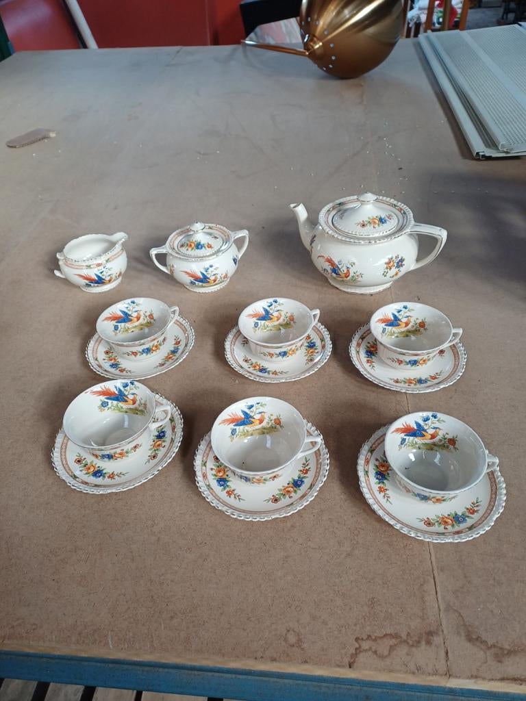 Antiek Engels theeservies - Pearl Pottery Hanley, Antiek en Kunst, Ophalen of Verzenden