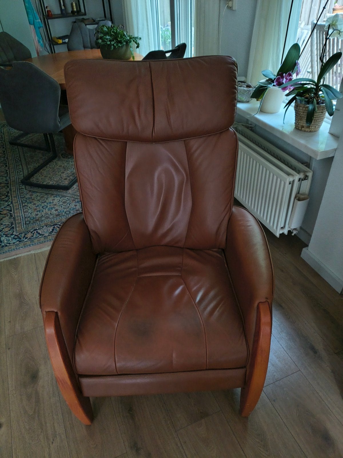 Relaxstoel Skalma, Ophalen, Gebruikt, 50 tot 75 cm, Leer