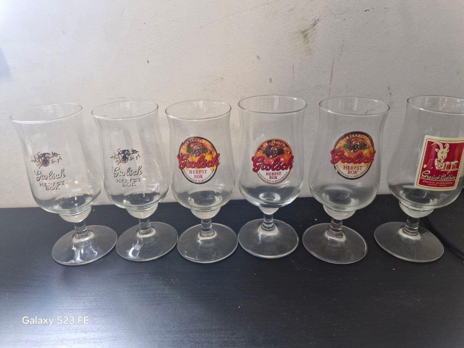 Grolsch Herfstbok Bierglazen - Set van 6, Ophalen of Verzenden, Gebruikt