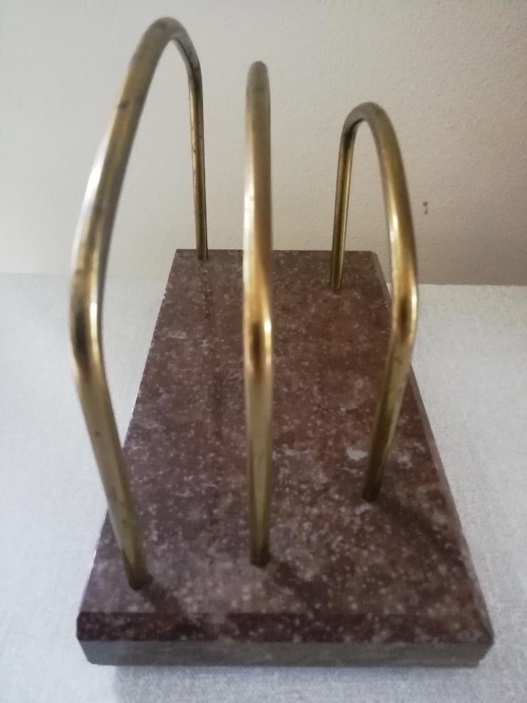 Brievenstandaard / brievenhouder messing-marmer, Antiek en Kunst, Ophalen of Verzenden