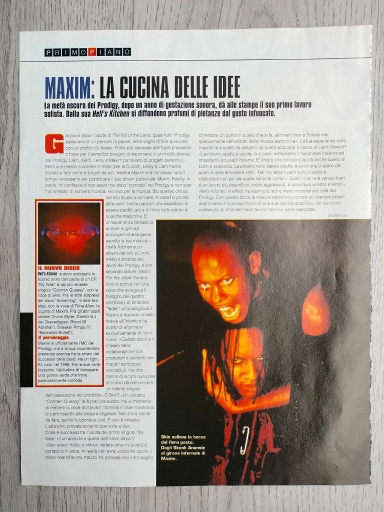 Skunk Anansie (Skin) & Maxim magazine / tijdschrift artikel, Verzenden, Zo goed als nieuw, Boek, Tijdschrift of Artikel