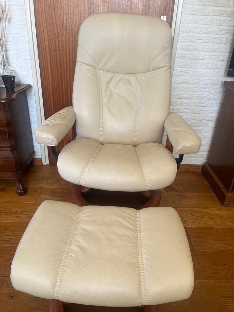 Stressless ekorness consul relax fauteuil maat M, Huis en Inrichting, Fauteuils, Ophalen, Relax, Gebruikt, 50 tot 75 cm