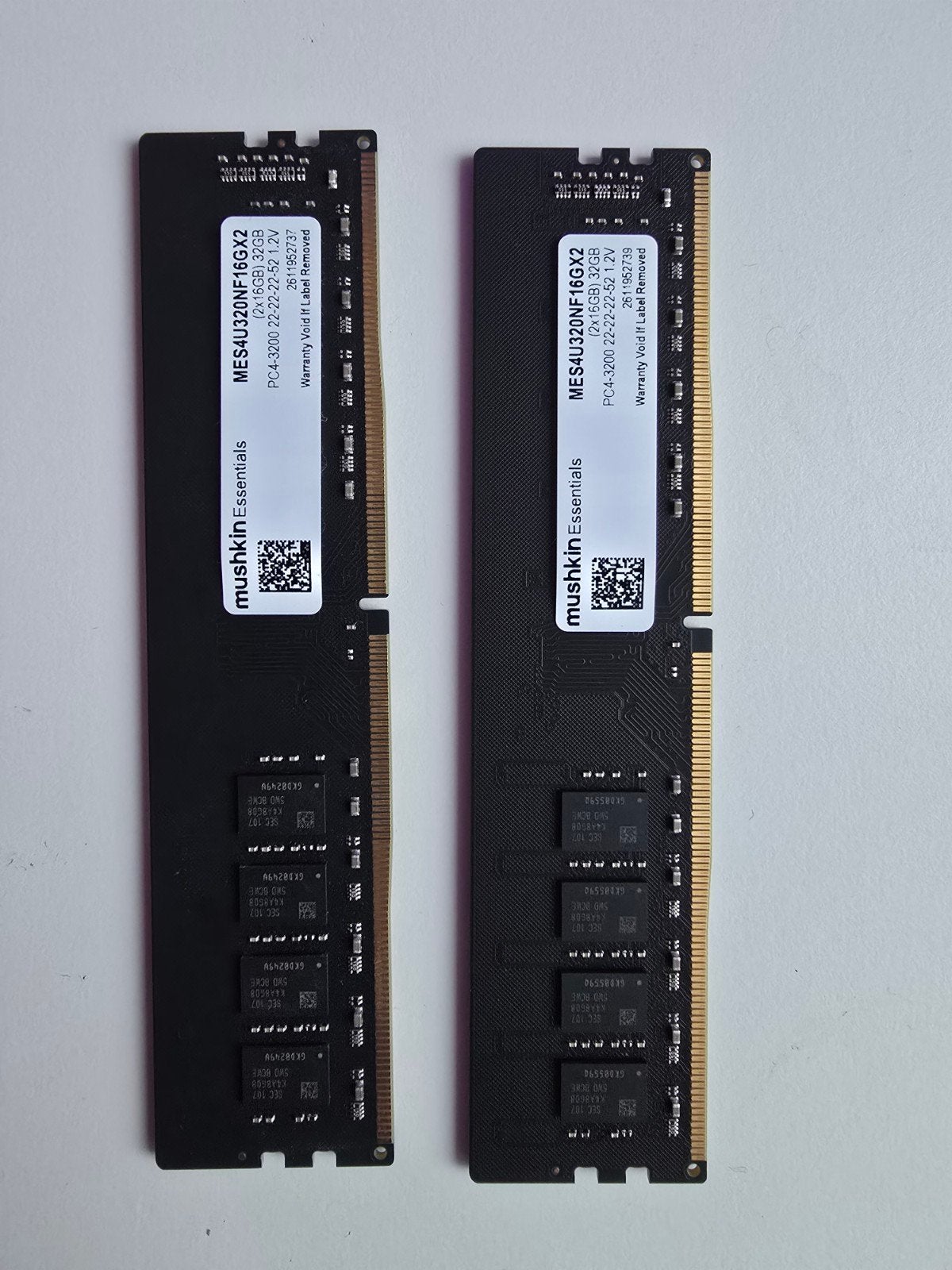 Mushkin Essentials 32GB (2x16GB) DDR4 RAM 3200MHz, 32 GB, Server, DDR4, Ophalen of Verzenden