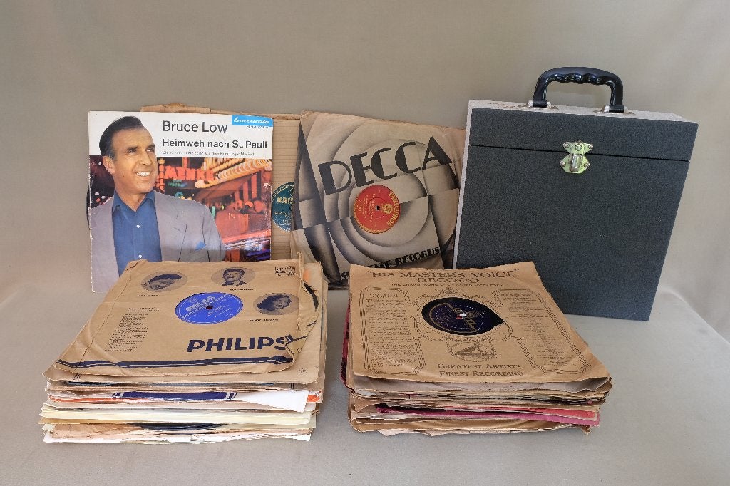 64 schellak platen en koffer, Cd's en Dvd's, Vinyl | Klassiek, Gebruikt, Overige formaten, Overige typen, Ophalen of Verzenden