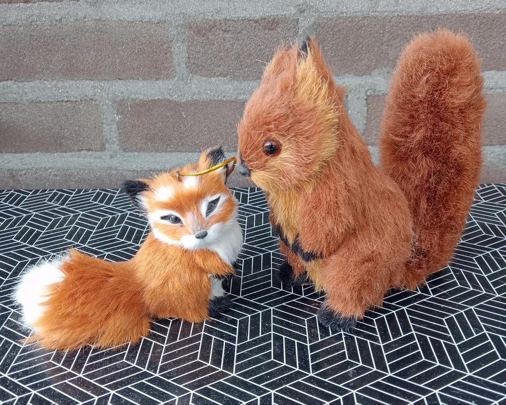 Schattige decoratieve eekhoorn en vos figuurtjes, Verzamelen, Ophalen