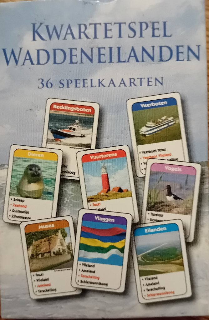 Kwartetspel Waddeneilanden - 36 Speelkaarten, Ophalen of Verzenden, Nieuw, Kwartet(ten)