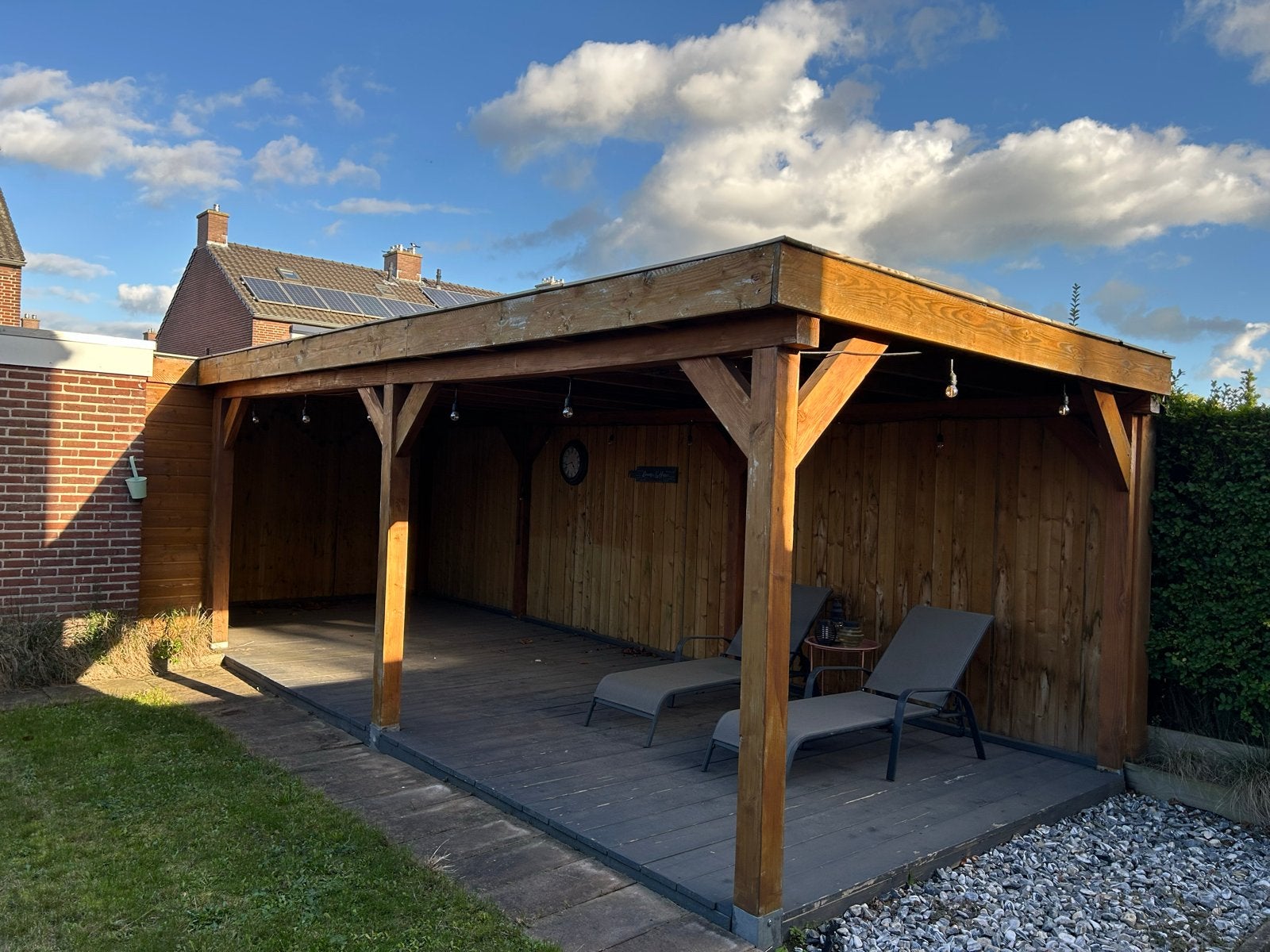 Houten Overkapping 800x320 - Zelf demonteren, Tuin en Terras, Ophalen, Gebruikt, Overige typen