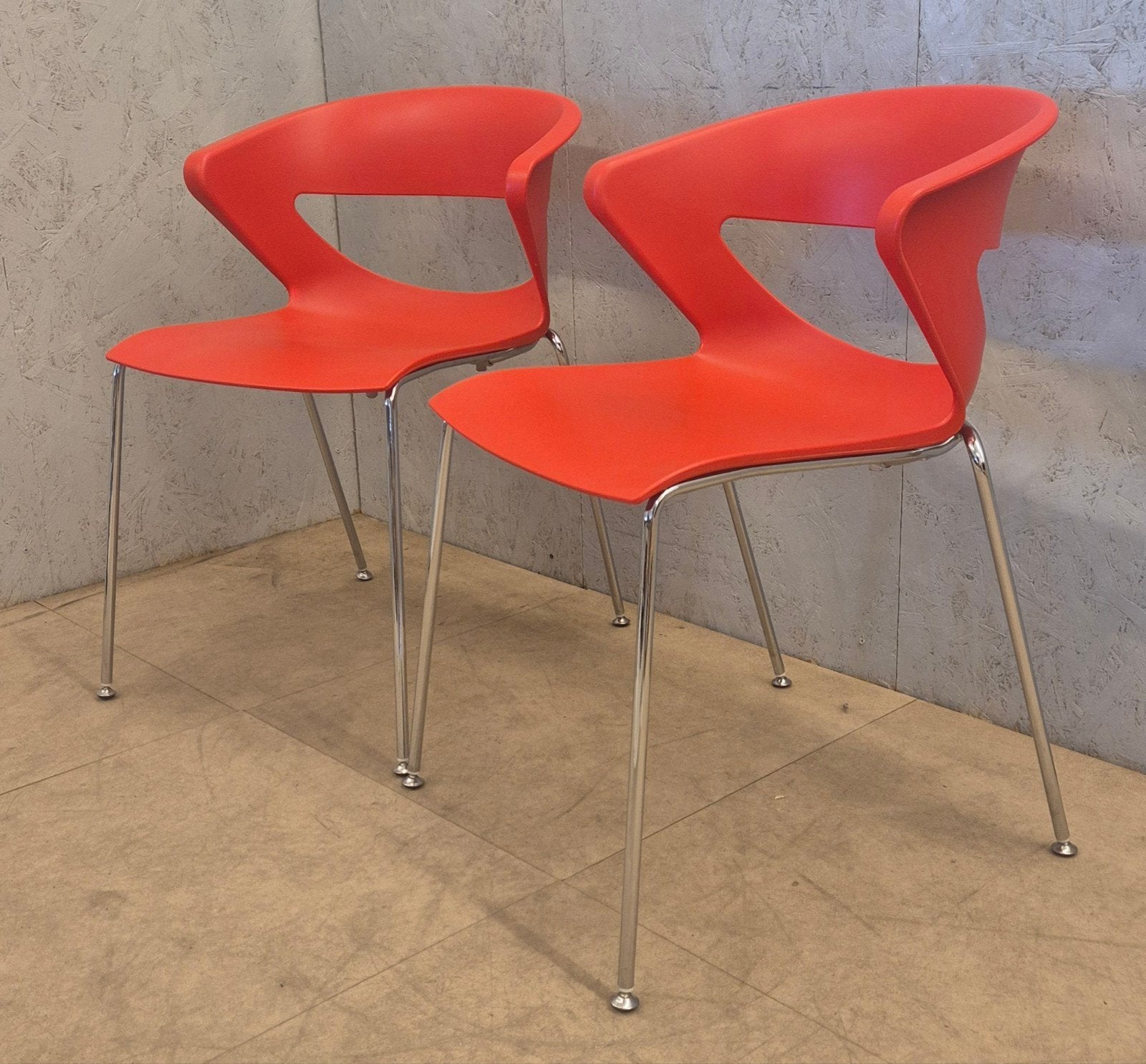 2x Kastel Kicca Design Stoelen Rood – Made in Italy, Ophalen, Kunststof, Gebruikt, Twee