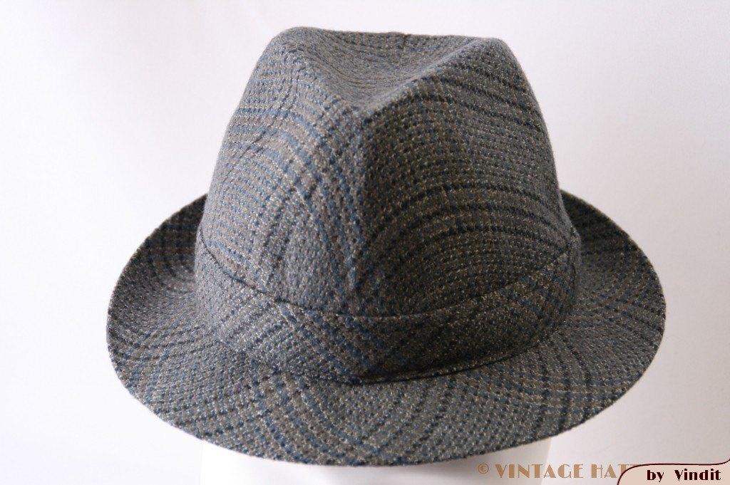 kleine Vintage Vissers hoed blauw grijs 53 Baantjer hoedje, Gebruikt, Hoed, Ophalen of Verzenden, Jongen