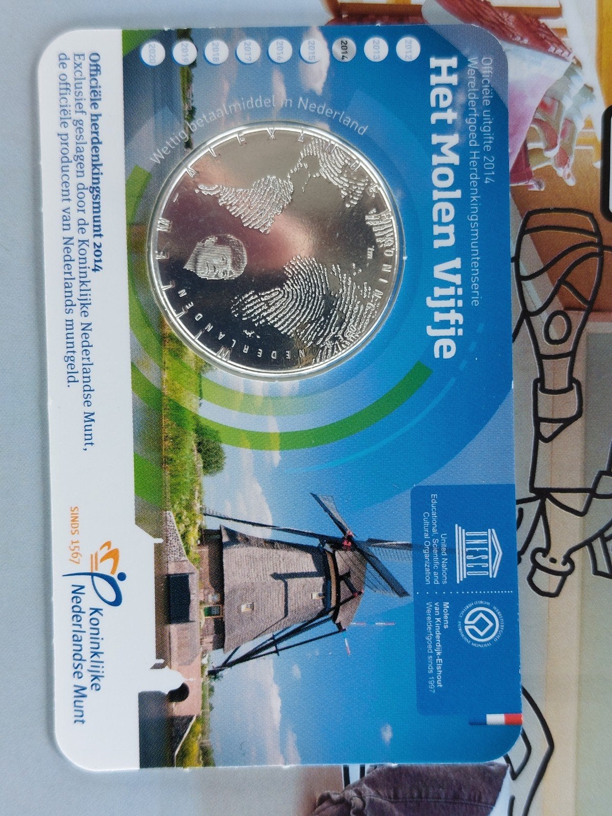 Coincard Het Molen Vijfje 2014 - 5 euro munt, Ophalen of Verzenden, Euro's, Losse munt