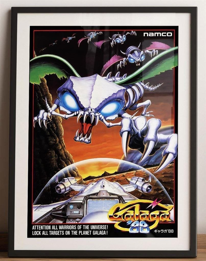 GALAGA 88 Nemesis Shoot m up Retro Videogame Poster namco, Verzenden, Nieuw, A1 t/m A3, Film en Tv