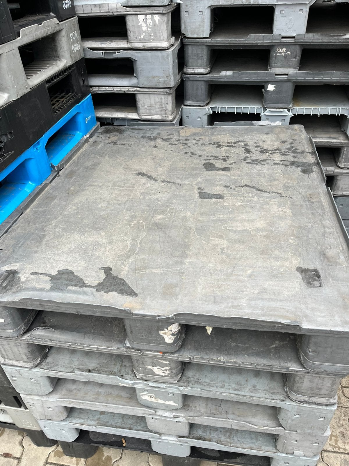 Te koop kunststof kunstof plastic blokpallets dichte dek, Ophalen, Gebruikt, Kunststof