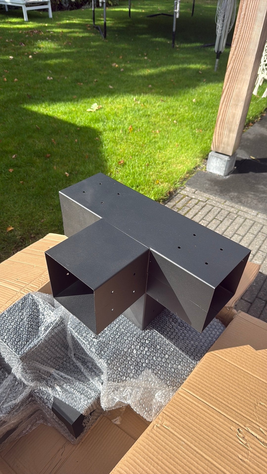 Pergola paalverbinder 4-weg 15x15 zwart gecoat, Ophalen of Verzenden, Zo goed als nieuw, Overige typen