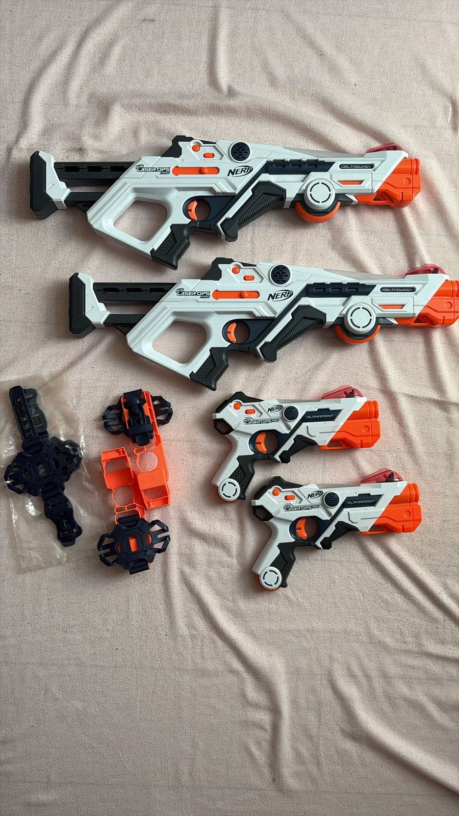 Nerf Laser Ops Pro 2x en Alphapoint 2x, Kinderen en Baby's, Speelgoed | Buiten | Actiespeelgoed, Zo goed als nieuw, Ophalen of Verzenden