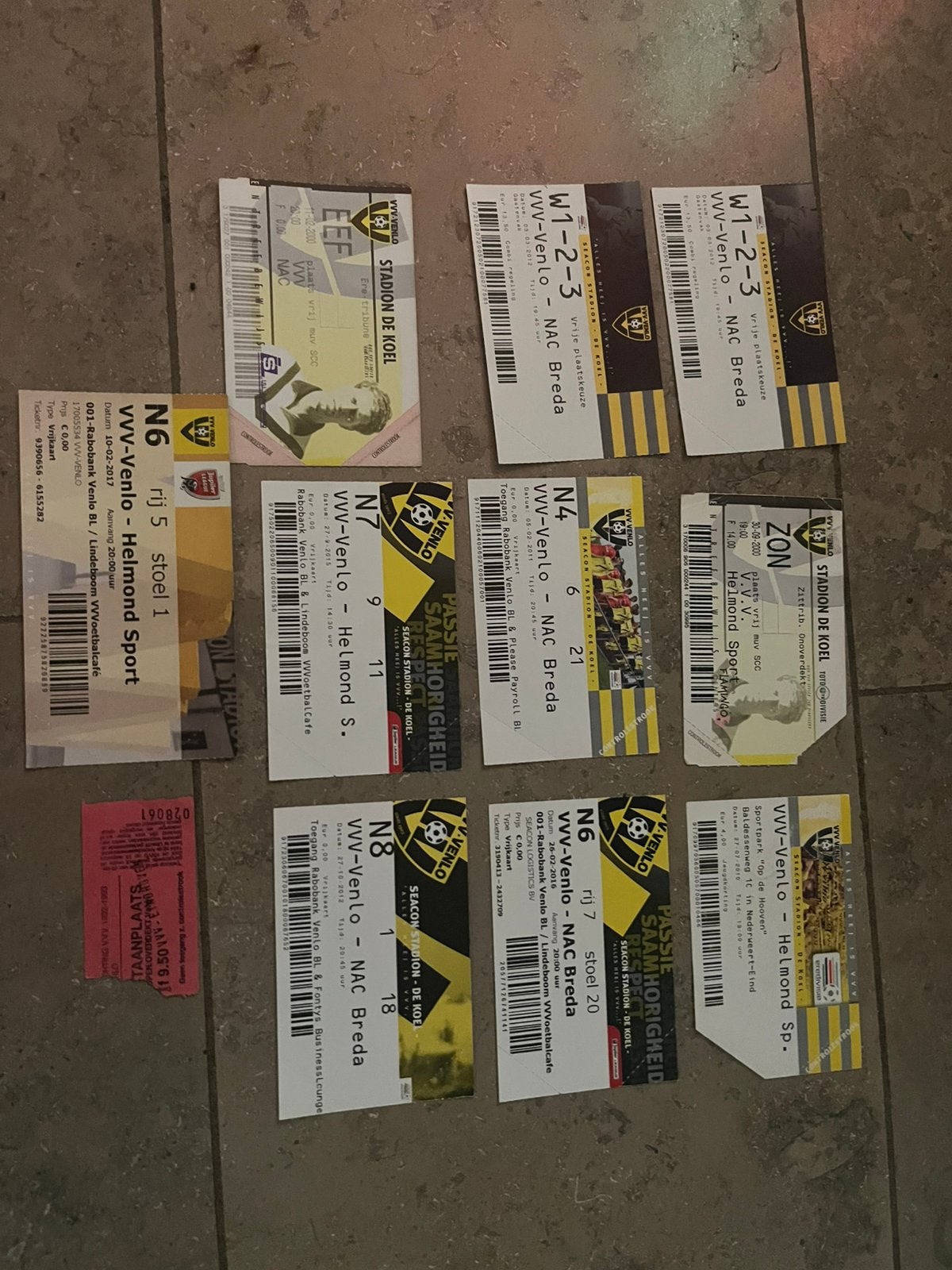 DIVERSE VVV TICKETS TE KOOP, Ophalen of Verzenden, Zo goed als nieuw, Overige binnenlandse clubs, Overige typen