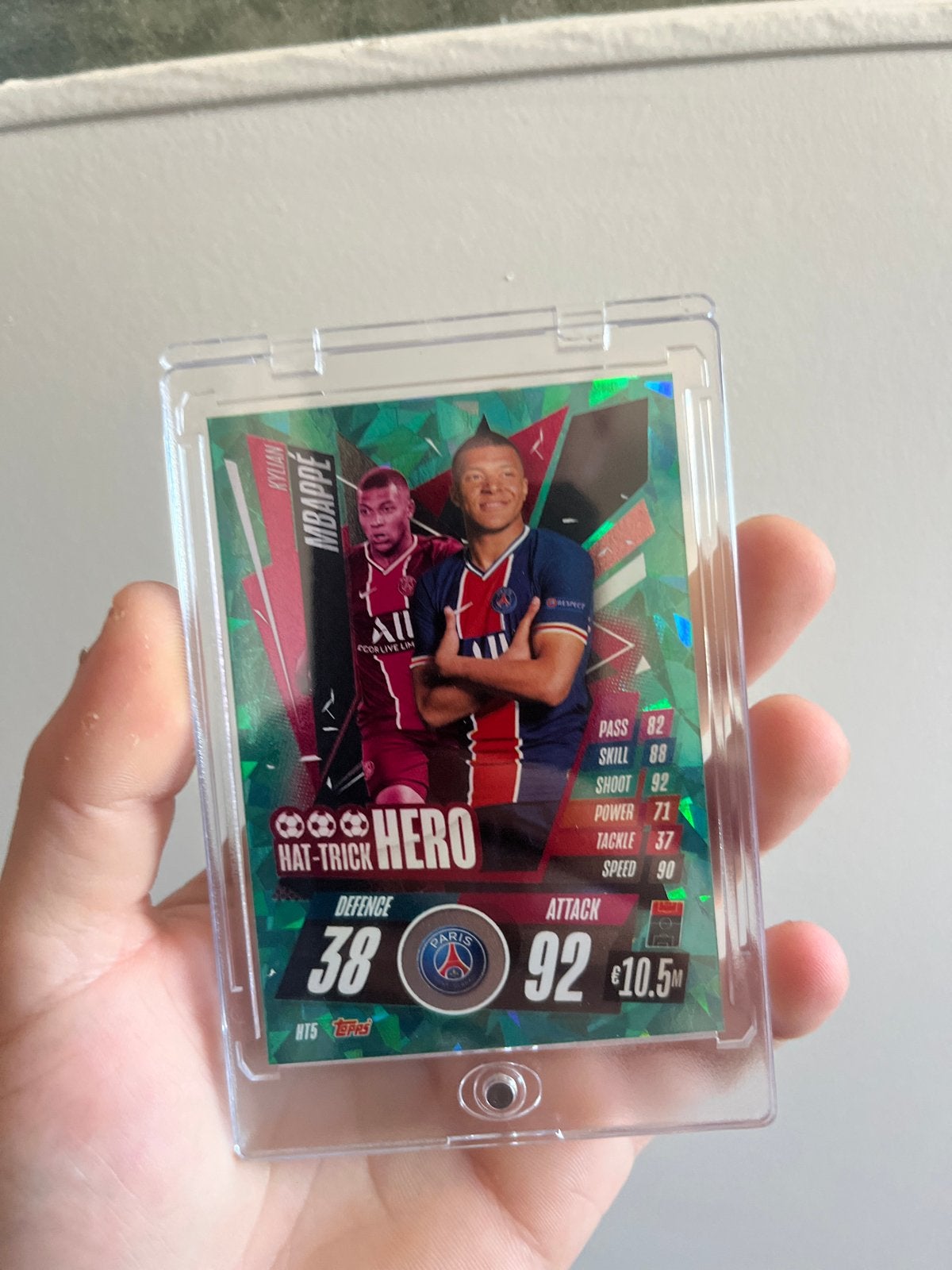Mbappe Topps Match Attax Hat-Trick Hero Kaart, Ophalen of Verzenden, Zo goed als nieuw, Buitenlandse clubs, Spelerskaart