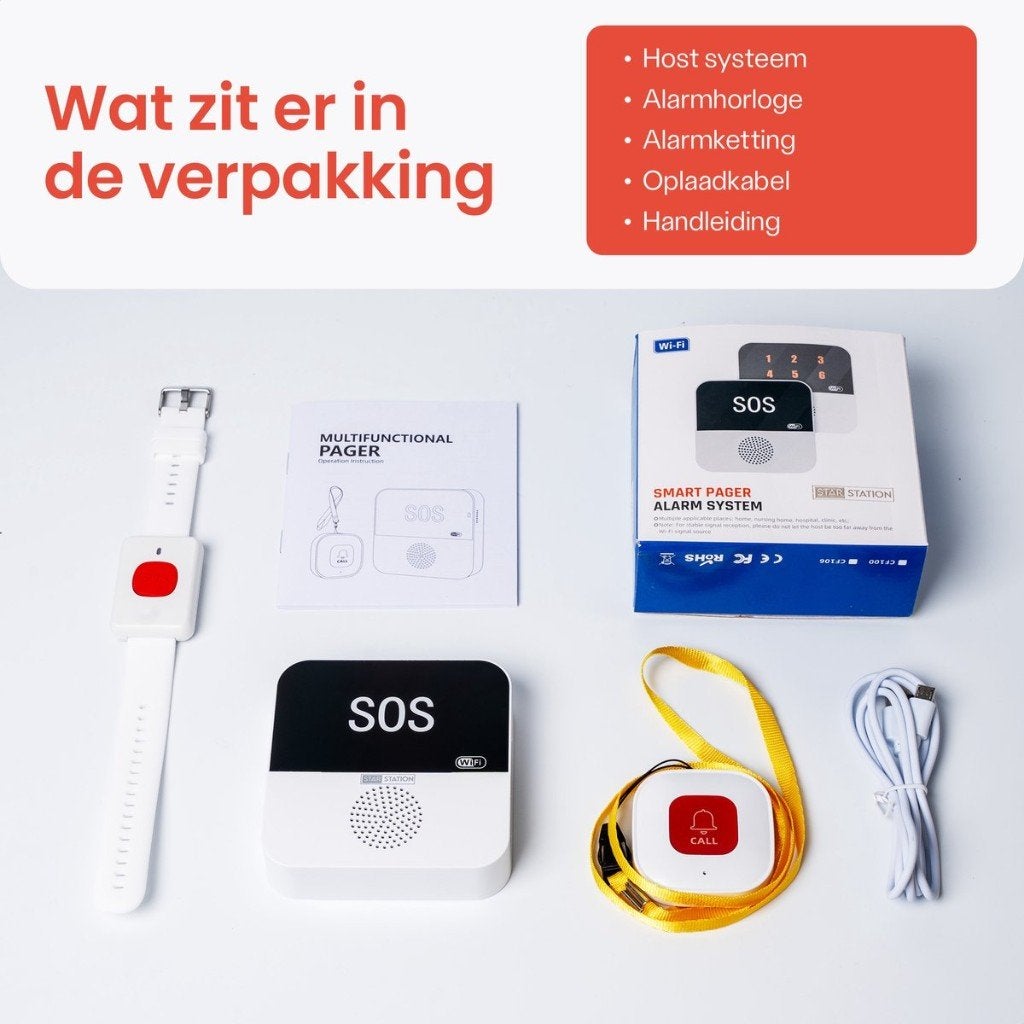 Smart pager Alarm knop-horloge  voor ouderen, Ophalen, Zo goed als nieuw