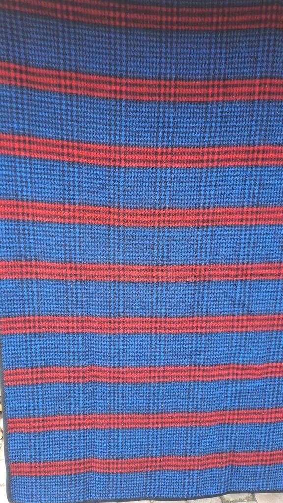 Mooie vintage Didas deken blauw rood, Gebruikt, Ophalen of Verzenden, N.v.t, N.v.t