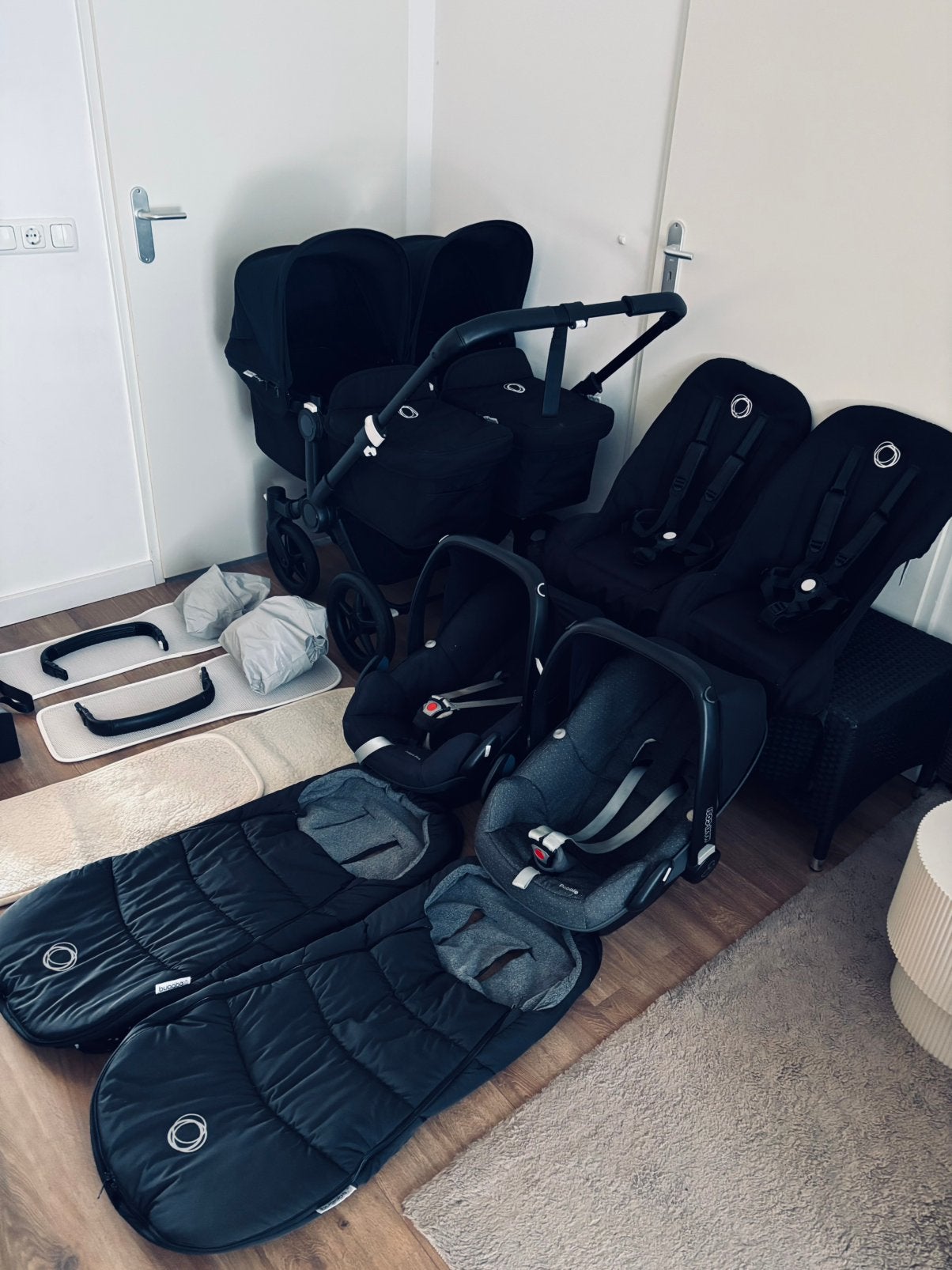 Bugaboo Donkey 3 Twin met maxicosi s, Kinderen en Baby's, Ophalen, Zo goed als nieuw, Kinderwagen of Buggy