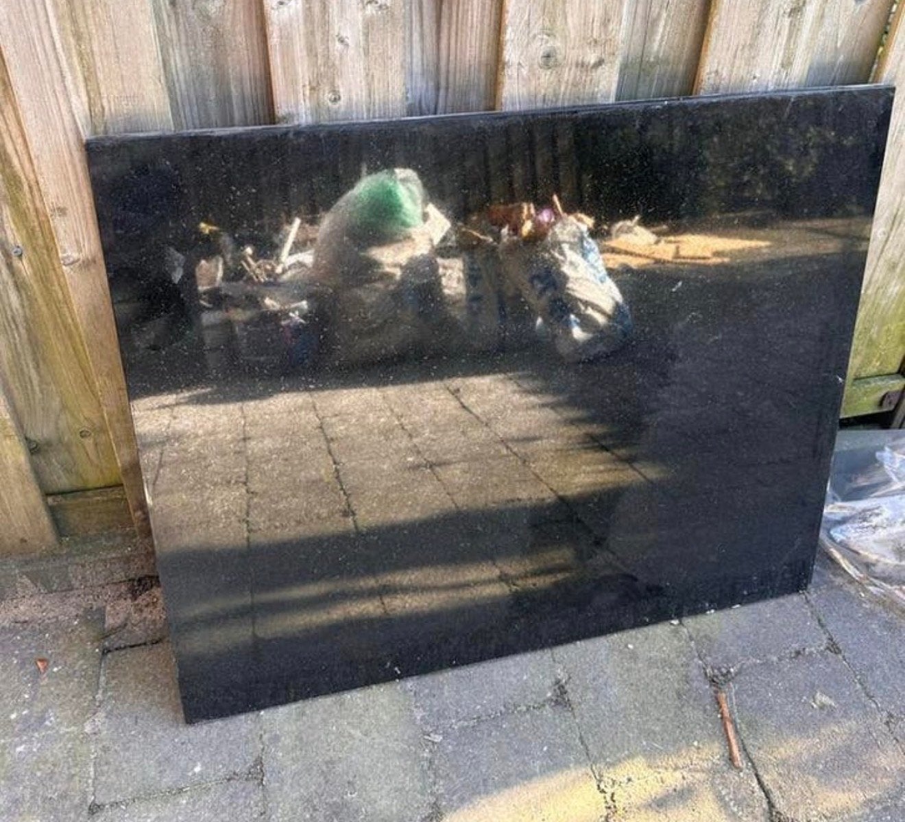 Zwart gepolijst granieten blad - 75x90 cm, Ophalen, Zo goed als nieuw