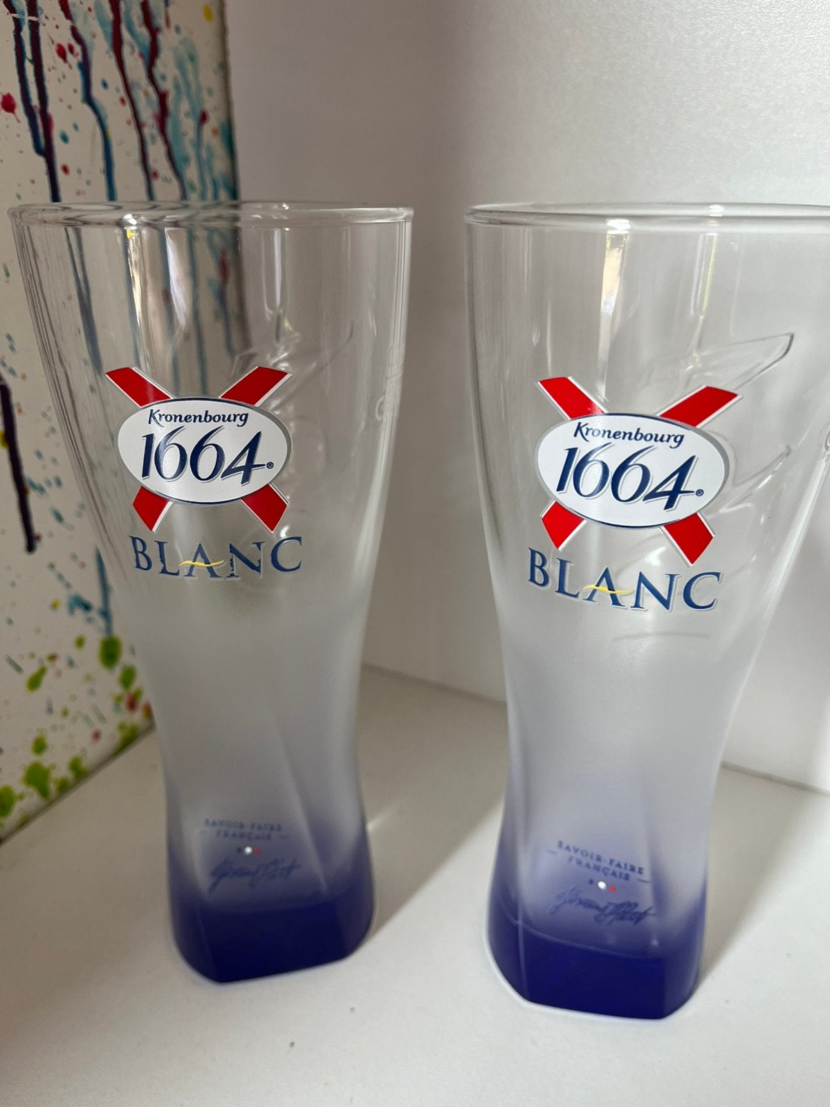 Kronenbourg 1664 bierglazen set van 2 glazen, Ophalen of Verzenden, Nieuw, Glas of Glazen, Overige merken