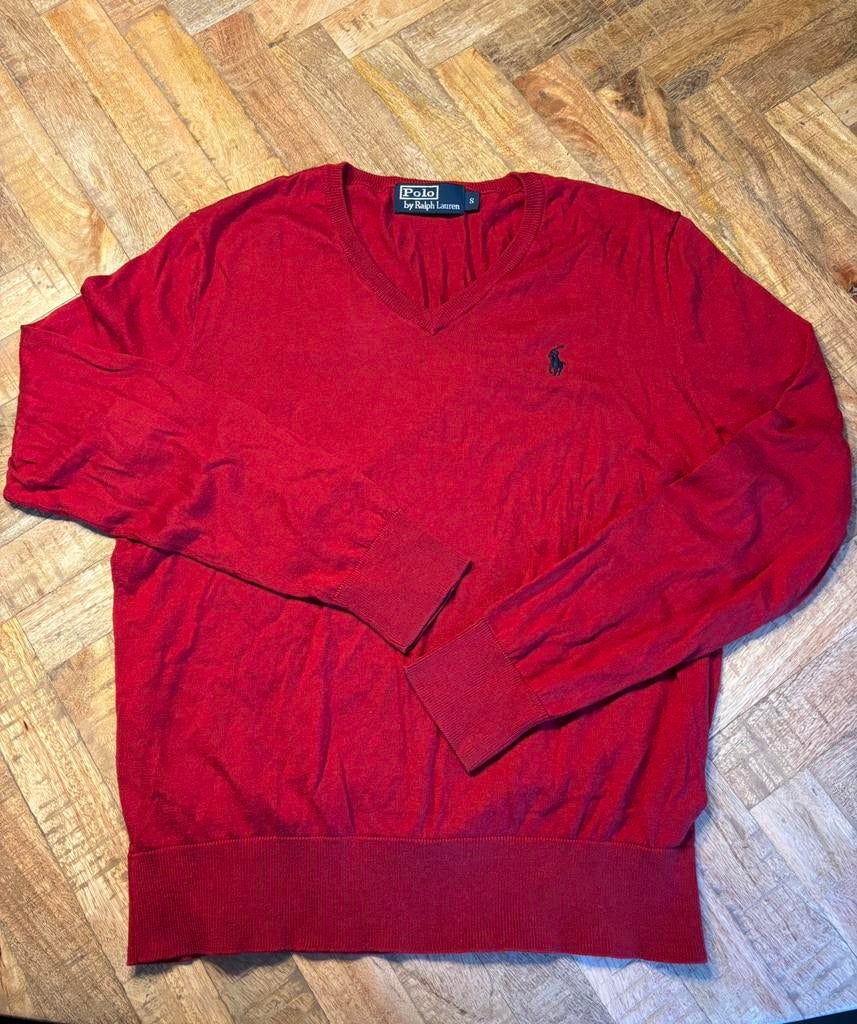 Polo Ralph Lauren V-hals trui rood S GEDRAGEN, Ophalen of Verzenden, Polo Ralph Lauren, Gedragen, Rood