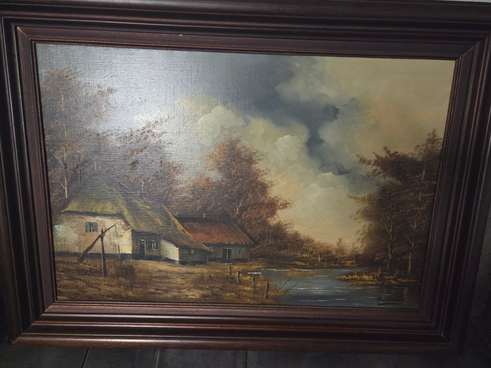 Olieverf Schilderij 'Landschap van Casimir Roelandt, Ophalen of Verzenden