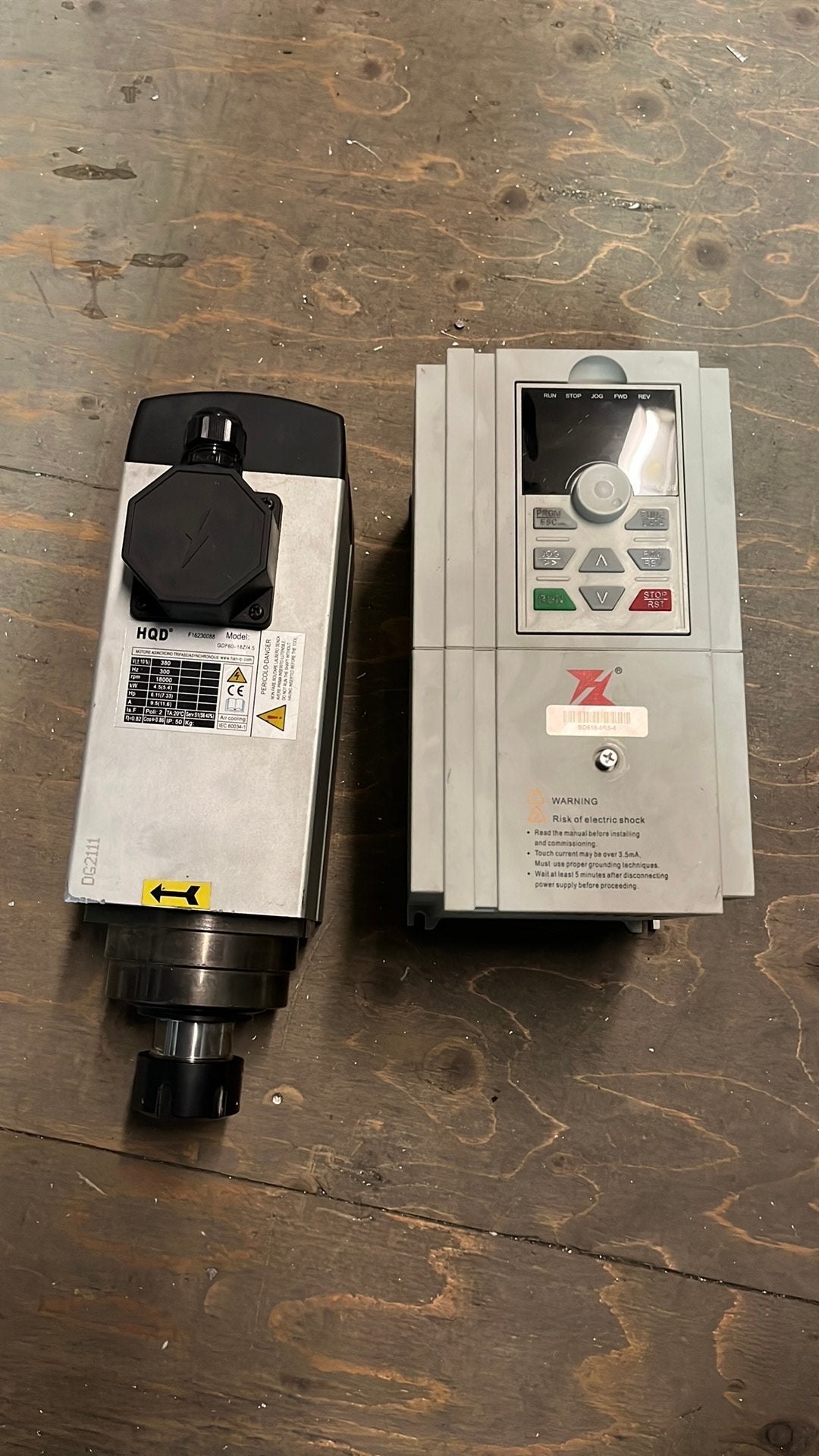 HQD Spindle 4,5 kW, en New Folinn VFD omvormer 5,5 kW, Ophalen, Nieuw