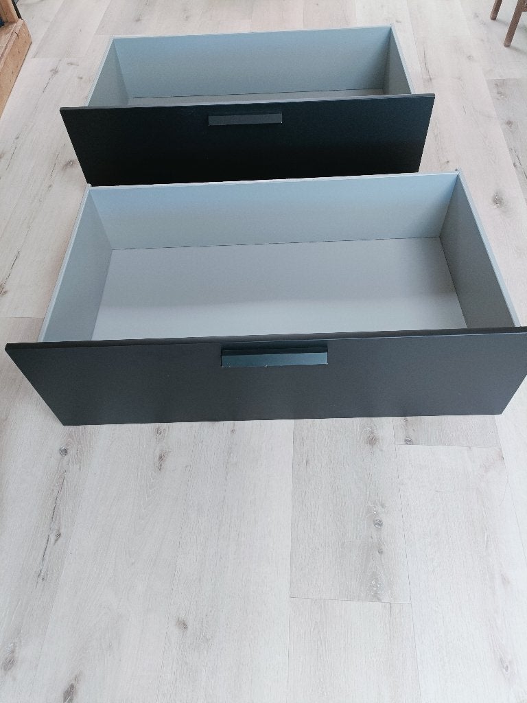2 Lades bed Brimnes, Ophalen, Gebruikt, Zwart, Tweepersoons