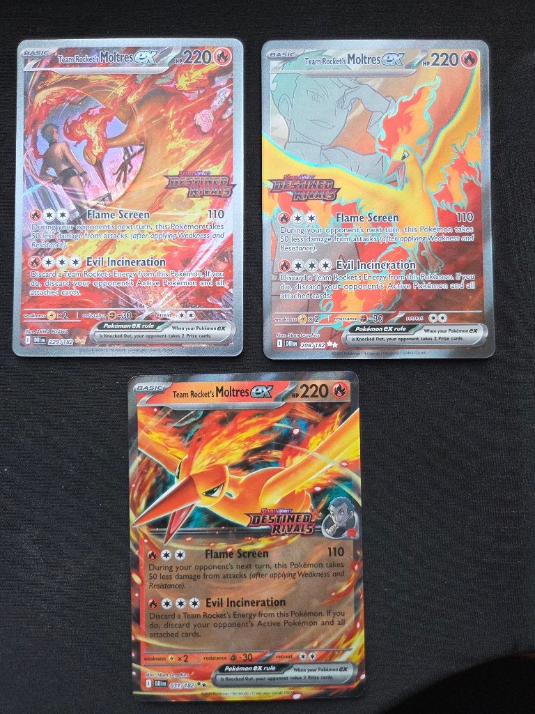 3x Team Rocket's Moltres stamped pokemon kaarten, Ophalen of Verzenden, Meerdere kaarten