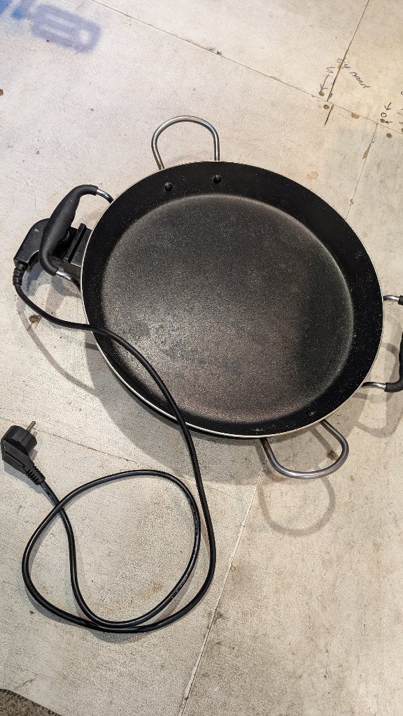 gourmet wok bakplaat compleet + gourmetpan 220-240 Volt, Ophalen of Verzenden, Gebruikt, 4 t/m 7 personen