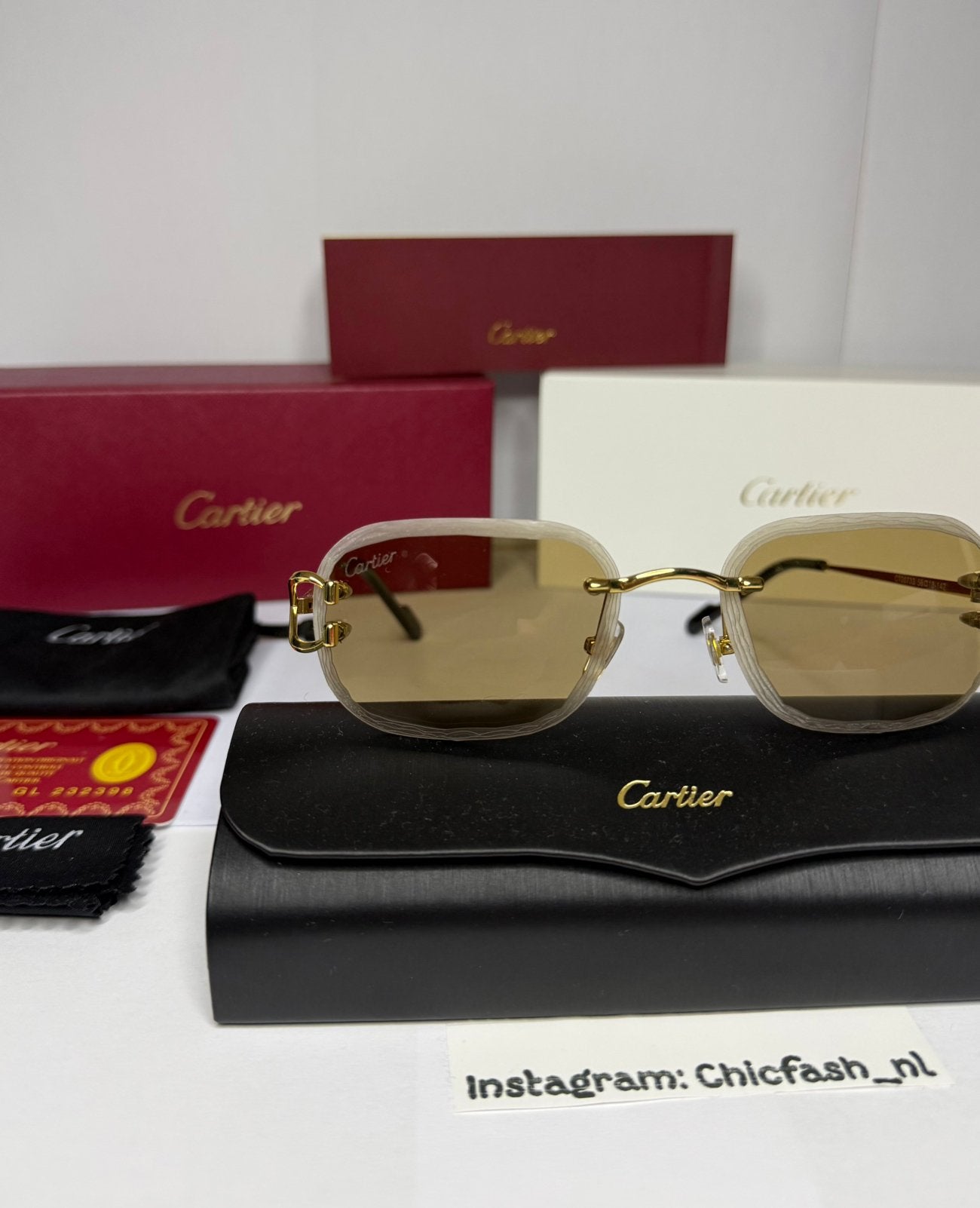 Cartier Diamond cut zonnebril bruine, Ophalen of Verzenden, Zo goed als nieuw, Ray-Ban