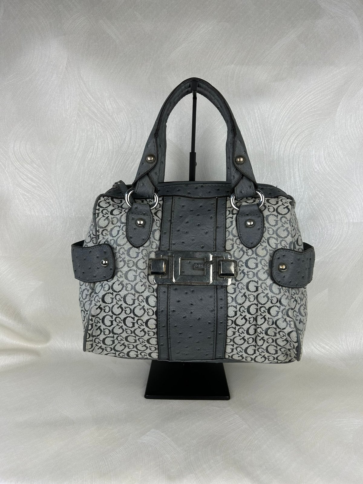 Guess designer vintage Y2K 2000 handtas grijs nette staat, Ophalen of Verzenden, Gebruikt, Grijs, Handtas