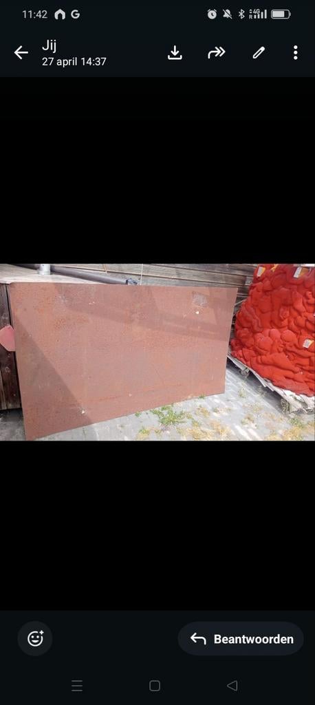 Staalplaat 125x218 cm, 2 mm dik - Gebruikt, Ophalen, Gebruikt, IJzer