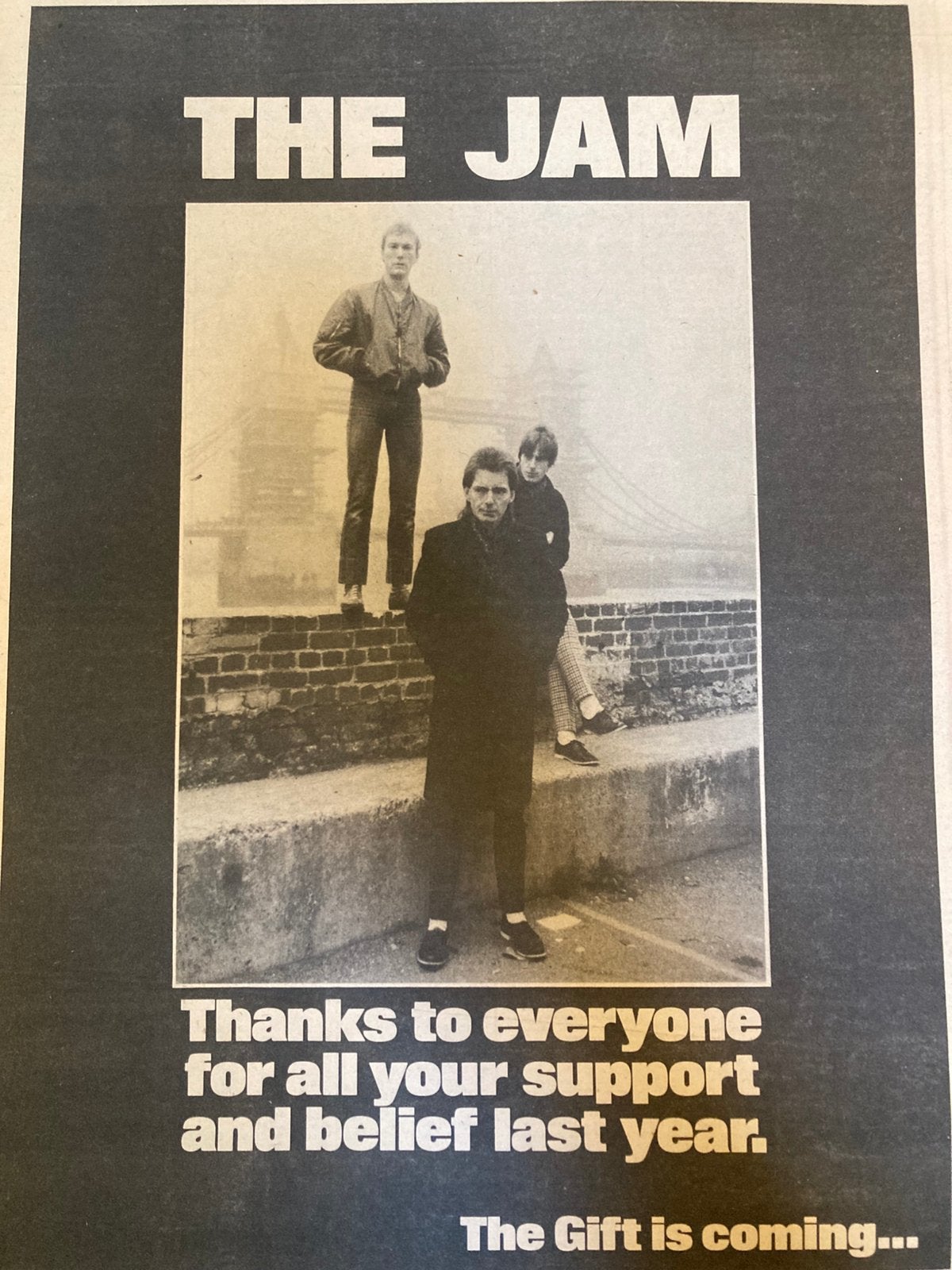 THE JAM The Gift A3 advertentie, Ophalen of Verzenden, Zo goed als nieuw