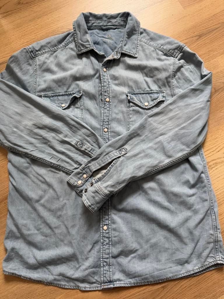 Heren spijkerblouse blauw C&A maat L, Ophalen of Verzenden, Zo goed als nieuw, Blauw, Halswijdte 41/42 (L)