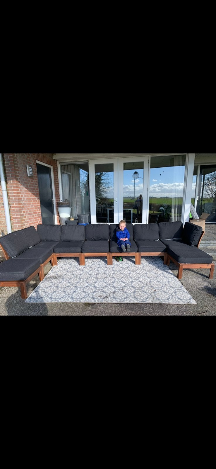 Grote loungeset IKEA (Nämmarö / Äpplarö), Tuin en Terras, Tuinsets en Loungesets, Ophalen, Gebruikt, Hardhout, Meer dan 8 zitplaatsen