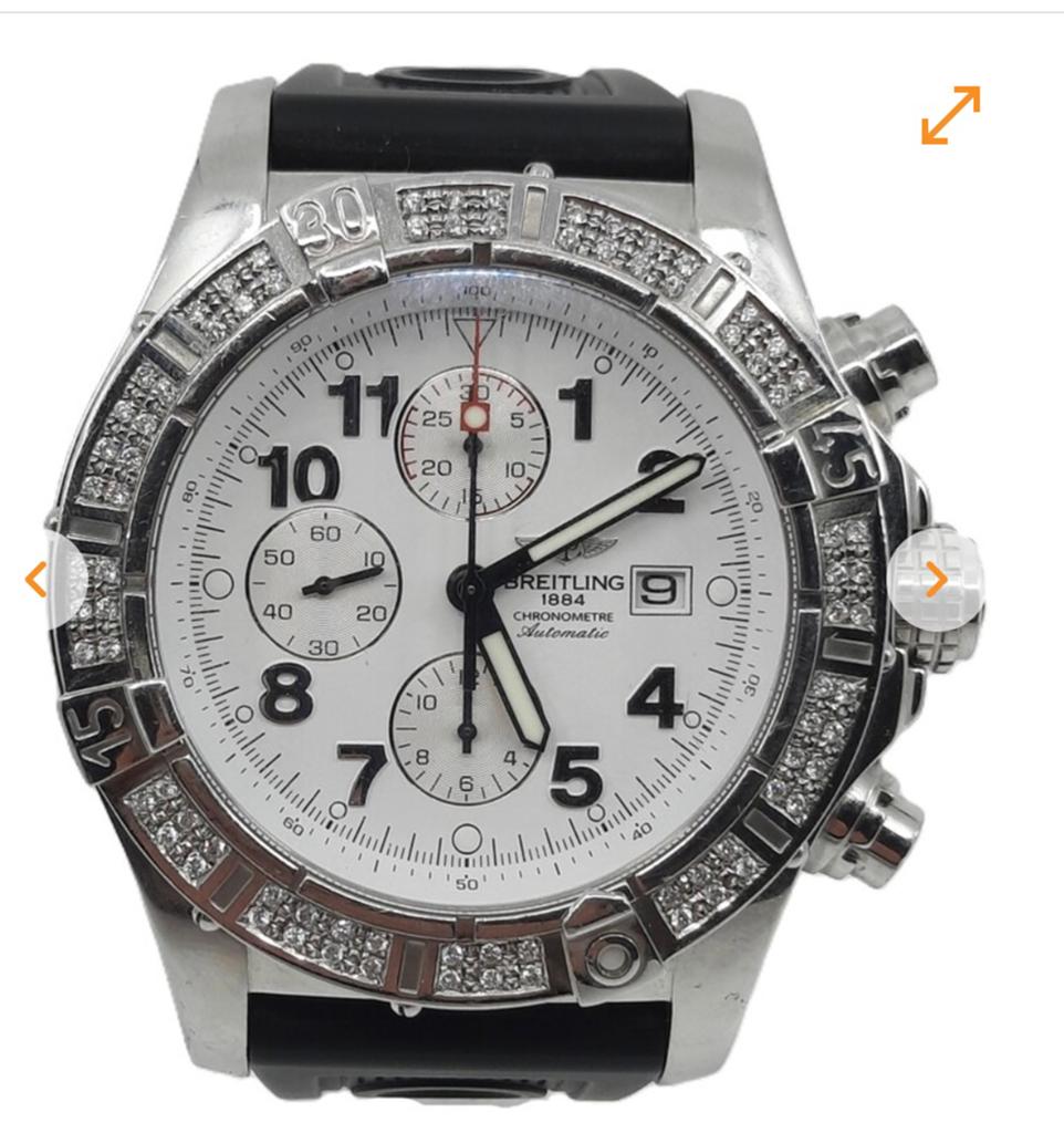 Breitling  Super avenger  Diamanten Bezel, Ophalen of Verzenden, Zo goed als nieuw, Staal, Breitling