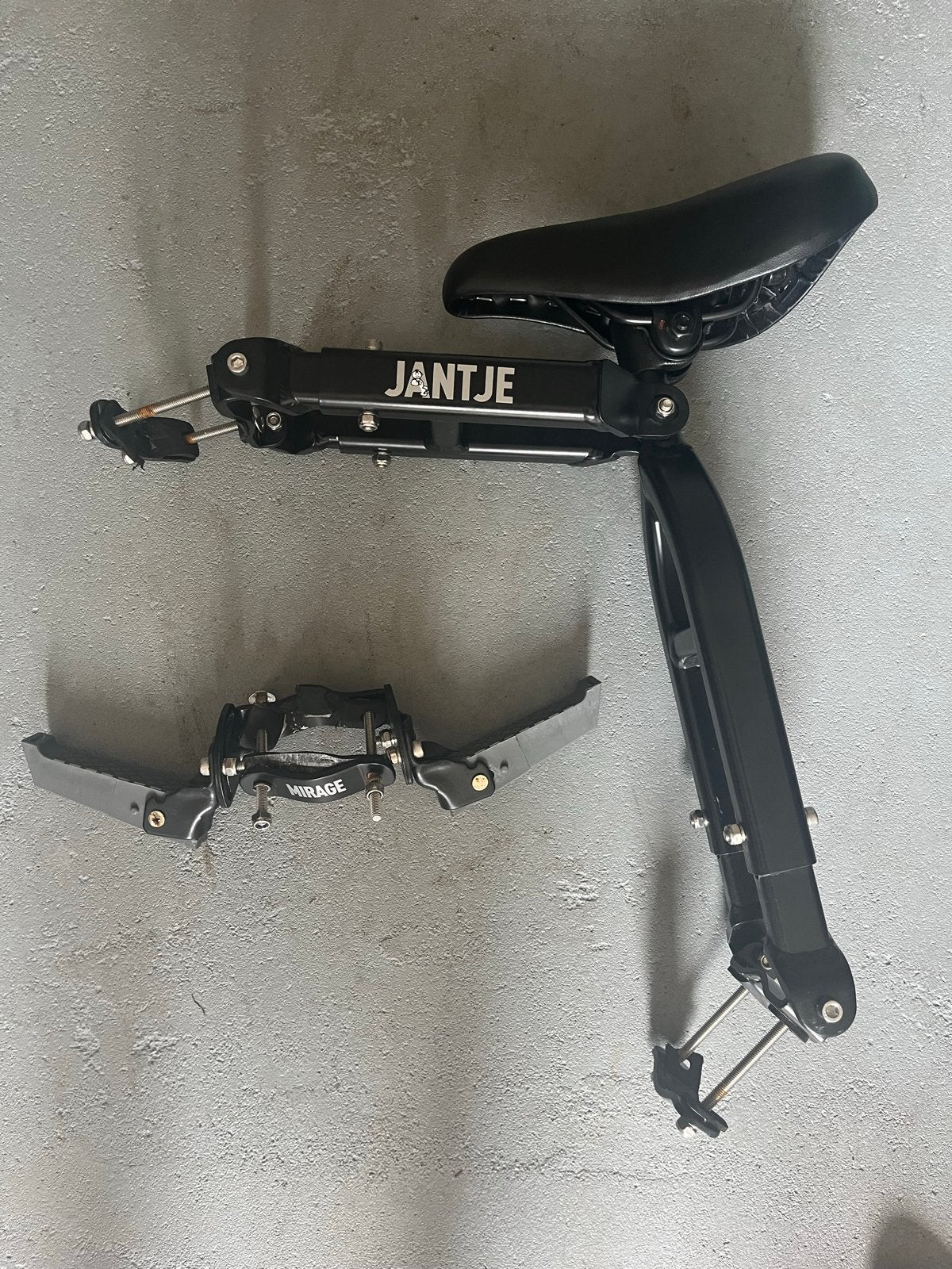 Kinderzadel Mirage/Jantje voor damesfiets, Ophalen of Verzenden, Gebruikt, Voorzitje
