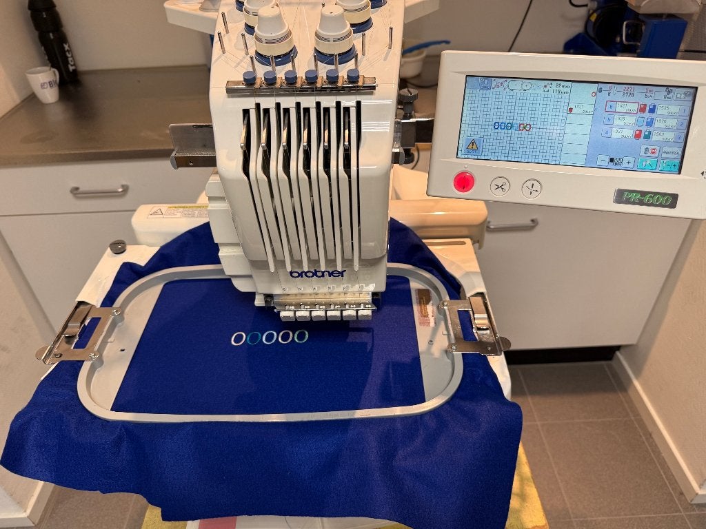 Borduurmachine BROTHER PR-600 met capframe / pettenklem., Ophalen, Gebruikt, Machineborduren, Borduurmachine