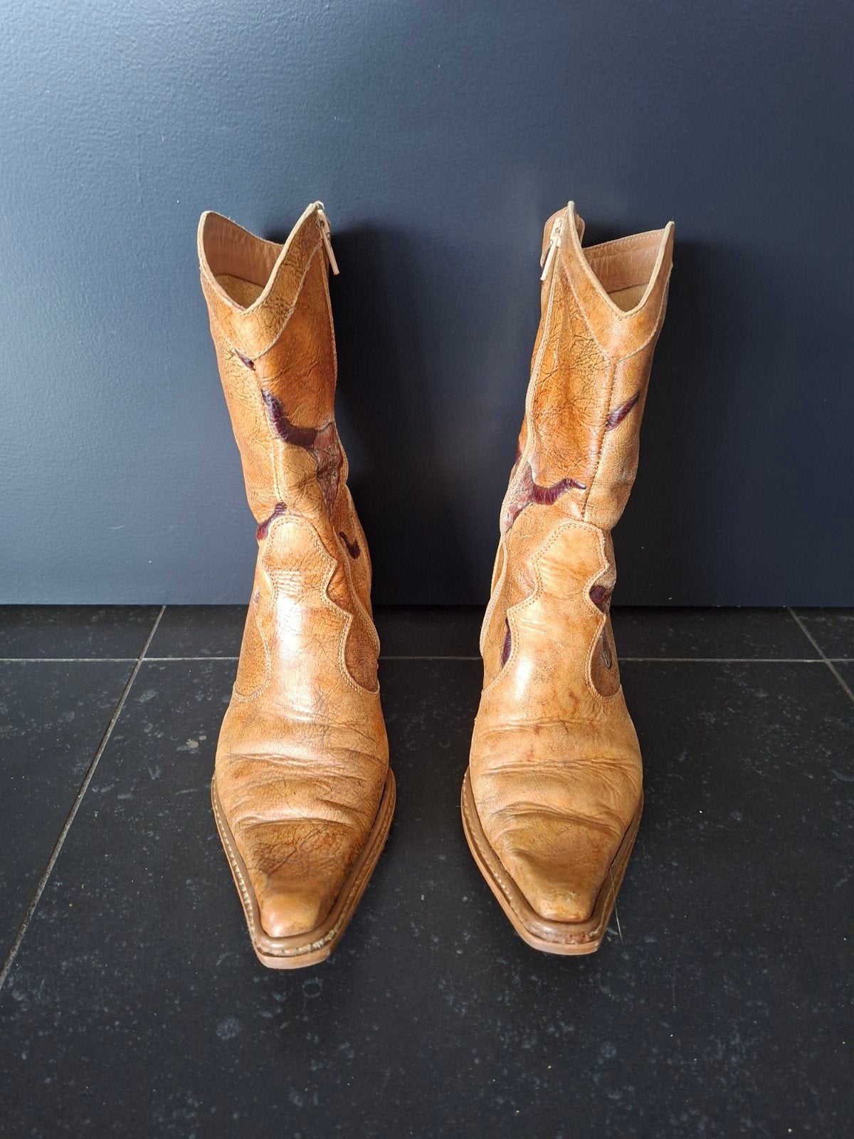 Corral Cowboylaarzen L5780 - Cognacbruin met Stierenschedel, Kleding | Dames, Bruin, Corral, Lage of Enkellaarzen, Ophalen of Verzenden