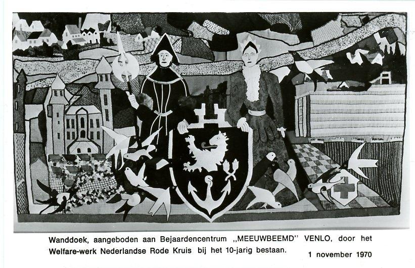 Venlo Meeuwbeemd kaart wandkleed 10 jarig bestaan, Ophalen of Verzenden, 1960 tot 1980, Ongelopen, Limburg