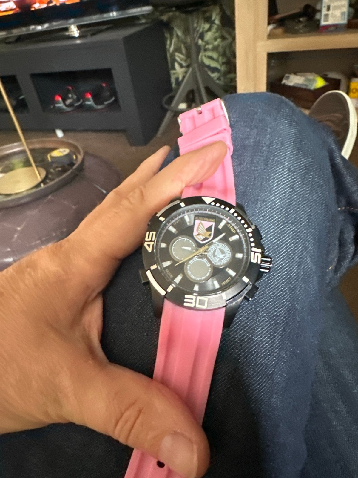 US Citta di Palermo horloge - Roze bandje, Overige merken, Overige materialen, Gebruikt, Polshorloge