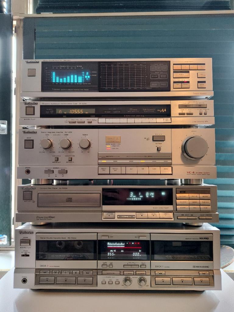 Technics Stereo Vintage Silver Set, Cassettedeck, Losse componenten, Zo goed als nieuw, Ophalen