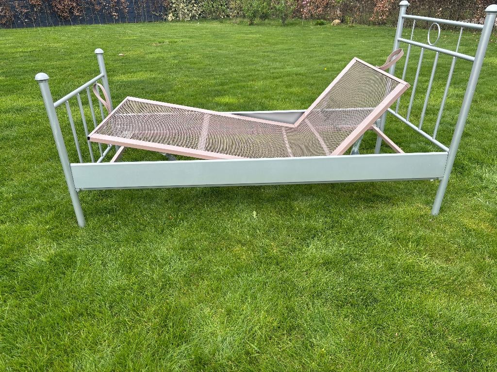 Auping eenpersoonsbed 90 x200 cm metaal/ verstelbaar, Huis en Inrichting, Ophalen, 90 cm, Eenpersoons, 200 cm