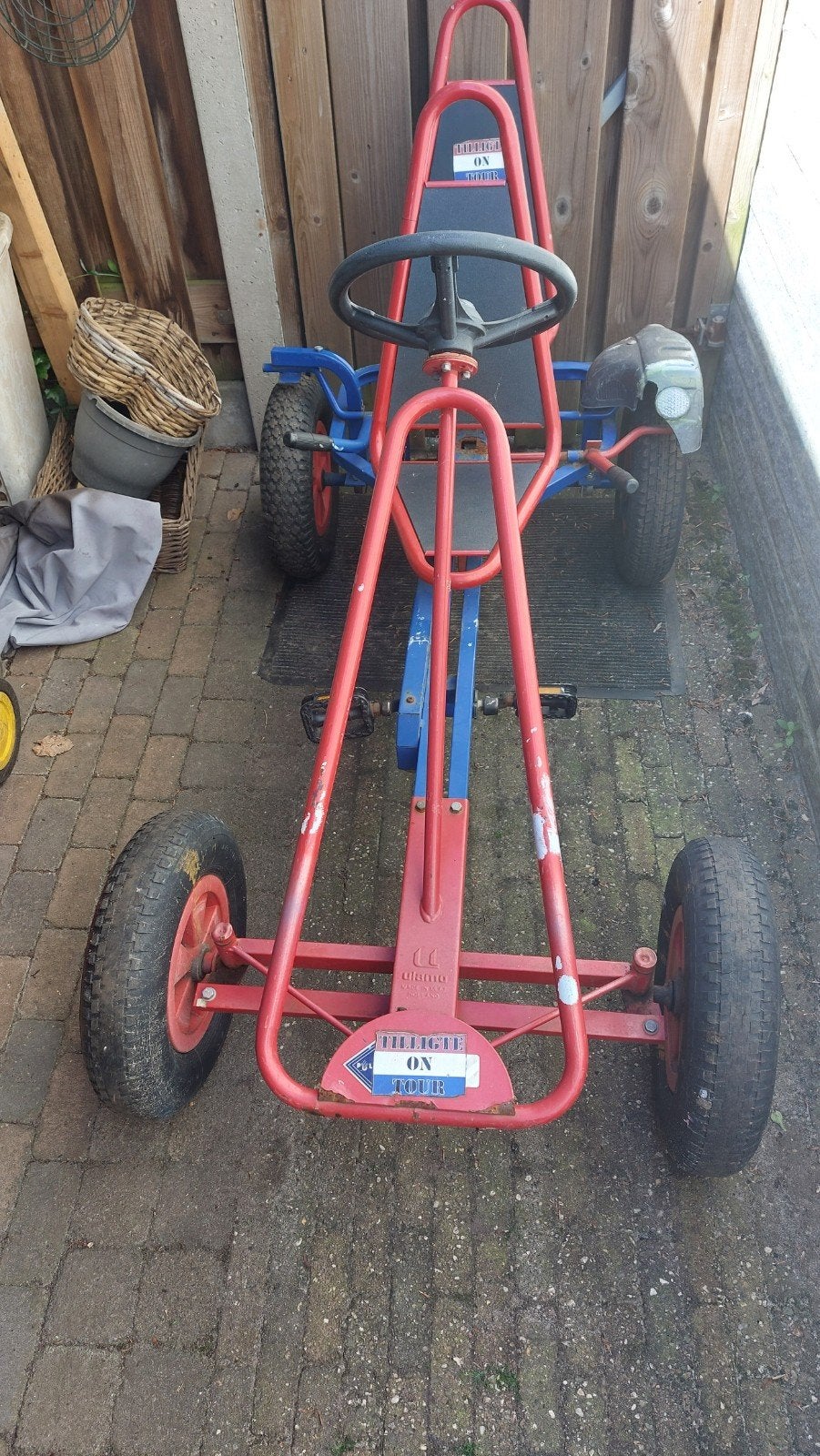 Robuuste skelter, rood/blauw, voor uren speelplezier, Kinderen en Baby's, Speelgoed | Buiten | Skelters, Ophalen of Verzenden