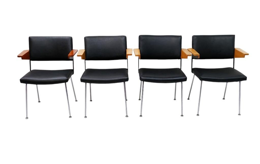 Set van 4 Cordemeyer stoelen voor Gispen, Ophalen, Zwart, Overige materialen, Rijksstraatweg 37 Wilp